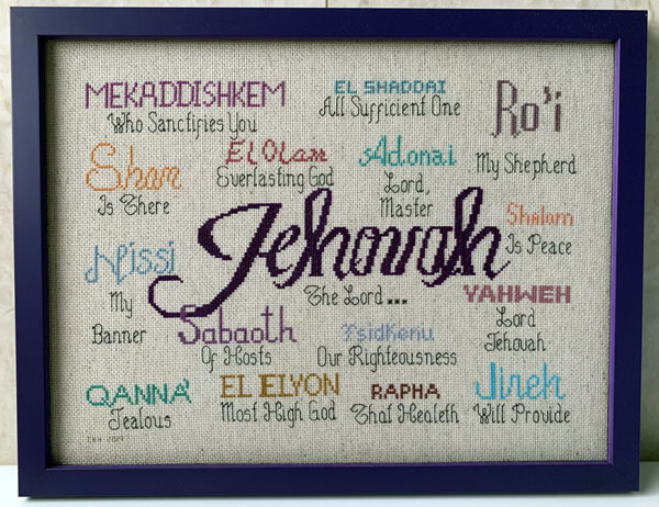 Jehovah stitched by Carolyn Hutchinson